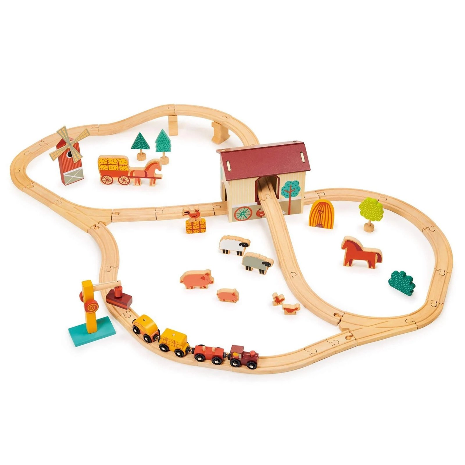 imgi_132_MT7703-farmyard-train-set-1 (1) Farmyard Wooden Train Set - Image 1